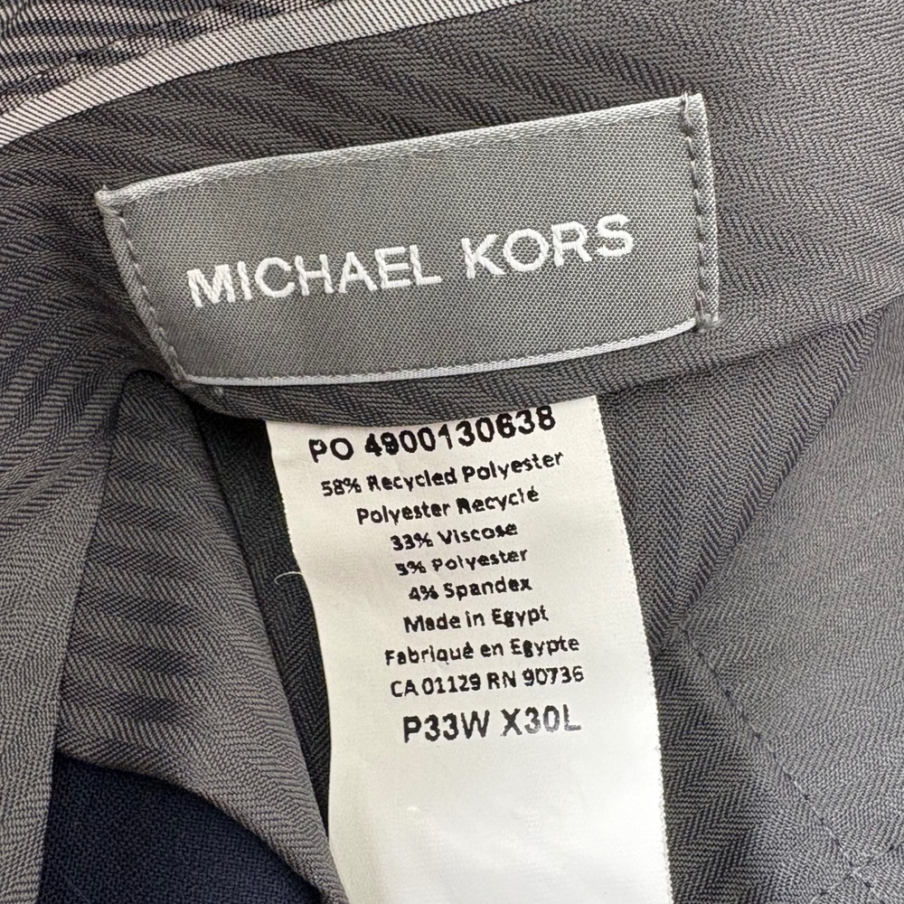 Michael Kors‎ Mens Dress Pants Navy Blue Flat Front 34x29.5 Career Office - Picture 3 of 10